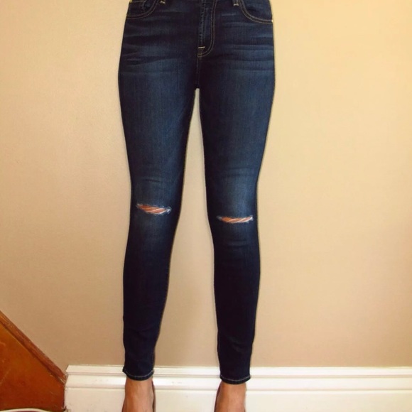 Last 👆7 For All Mankind Skinny Distressed Jeans - Picture 5 of 9